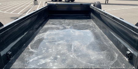 New Horizon 10' x 60" HZ5 Telescopic Dump Trailer: Black / Ash Gray, 7600 GVWR, Spare