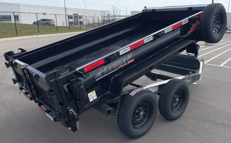 New Horizon 10' x 60" HZ5 Telescopic Dump Trailer: Black / Ash Gray, 7600 GVWR, Spare