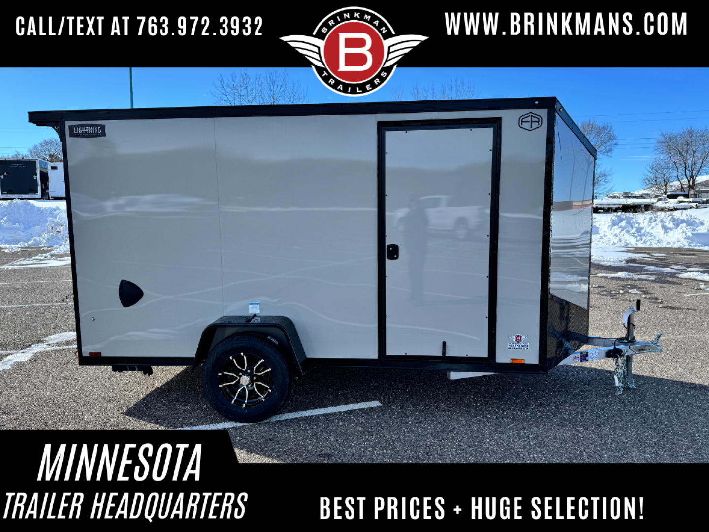 New 2026 Lightning 6x12 Enclosed Aluminum Cargo Trailer - RAMP DOOR!