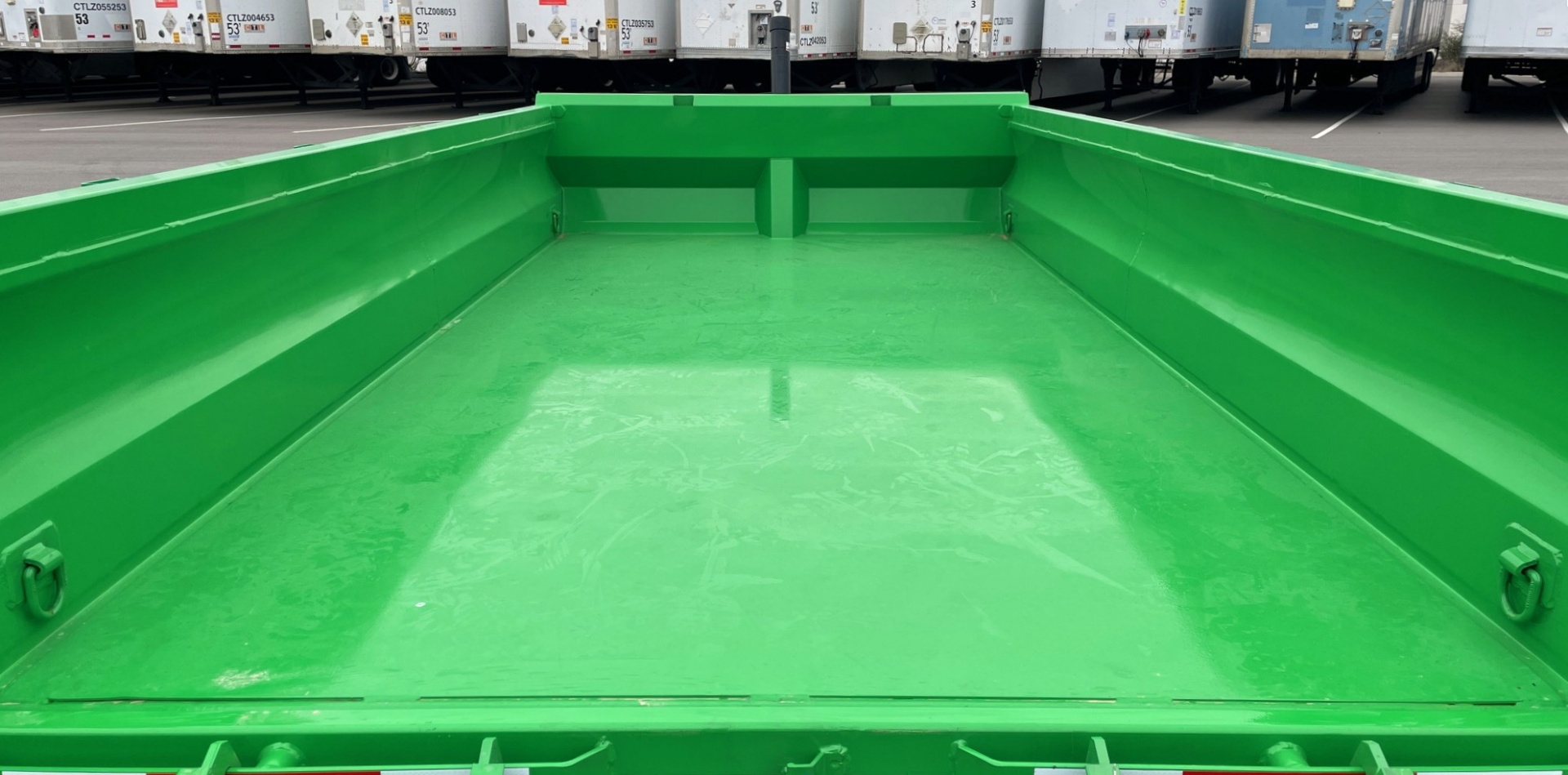 New Horizon 14' HZ7 Lime Green Telescopic Dump Trailer: 15.2K GVWR, Spare, Ramps