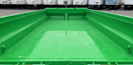 New Horizon 14' HZ7 Lime Green Telescopic Dump Trailer: 15.2K GVWR, Spare, Ramps