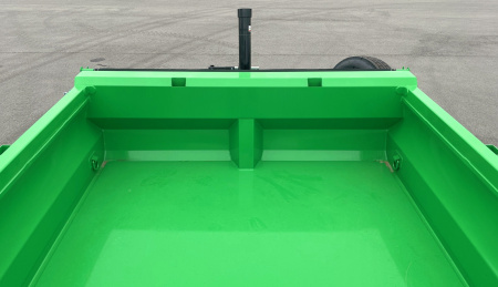 New Horizon 14' HZ7 Lime Green Telescopic Dump Trailer: 15.2K GVWR, Spare, Ramps