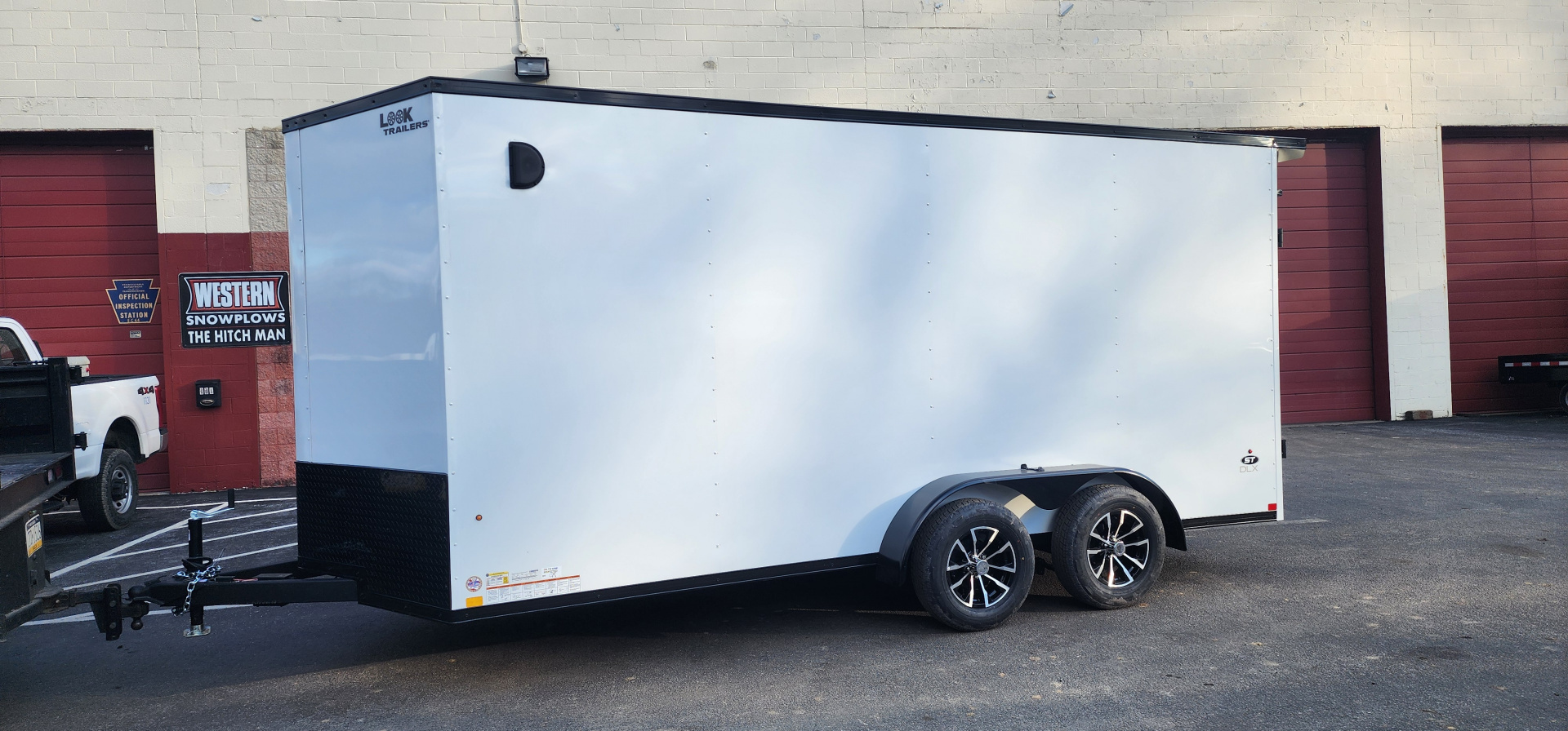New 7 x 16 Look ST DLX Cargo Trailer, 7k GVWR ***White w/ Blackout Trim, Alum Wheels, Rear Flare w/ Lights