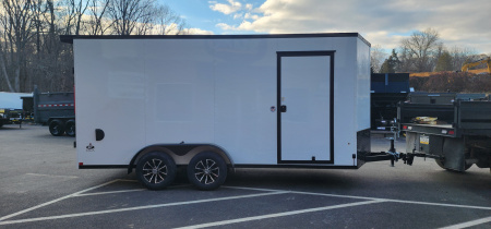New 7 x 16 Look ST DLX Cargo Trailer, 7k GVWR ***White w/ Blackout Trim, Alum Wheels, Rear Flare w/ Lights