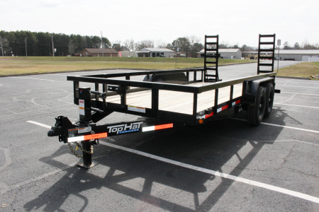 New 2026 Top Hat Trailers 16'X83  HT-14 W/5' FOLD UP RAMPS Equipment Trailer