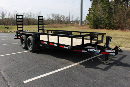 New 2026 Top Hat Trailers 16'X83" HT-14 W/5' FOLD UP RAMPS Equipment Trailer