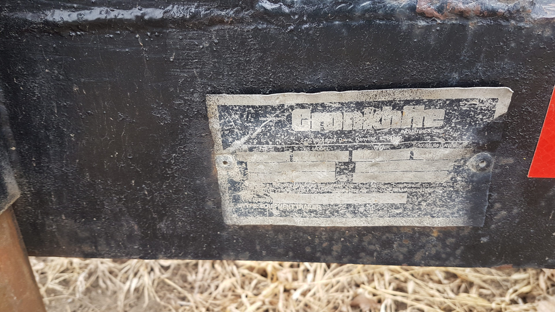 Used Cronkhite 80" x 16 Skid Steer Trailer