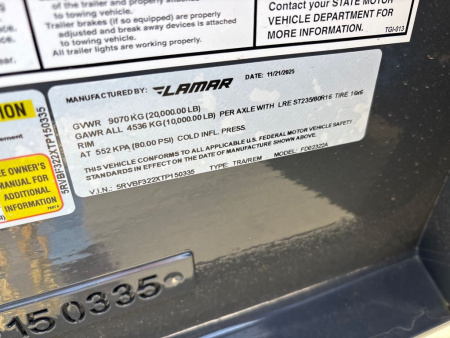 New 2026 Lamar Trailers FD02322A Utility Trailer