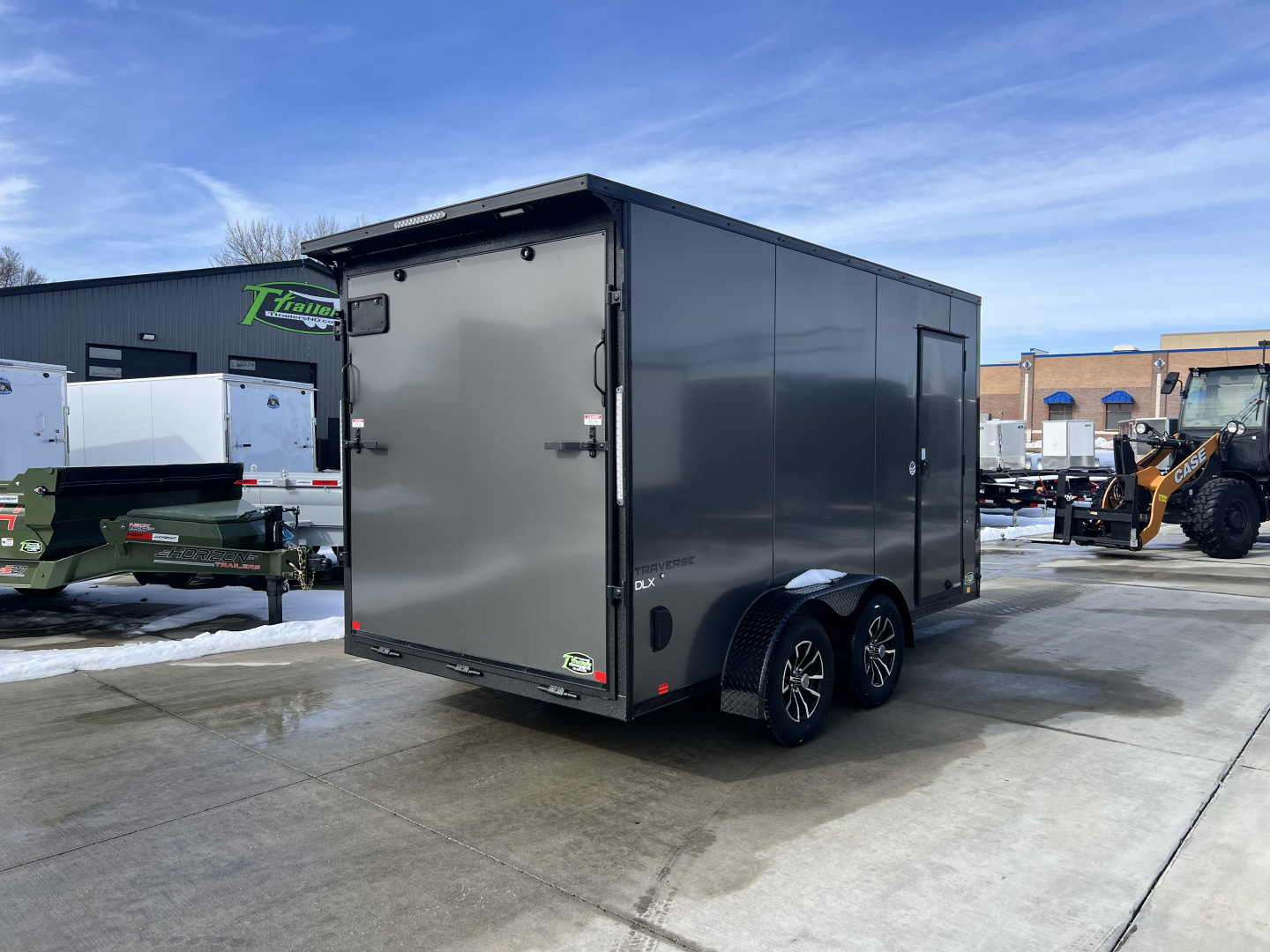 New NEW 2026 Formula 7x14 +V Traverse, 7’ TALL 80.5” Rear door open height BLACKOUT EDITION Rear Ramp Enclosed Cargo Trailer