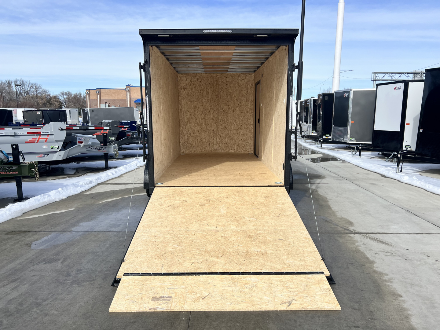 New NEW 2026 Formula 7x14 +V Traverse, 7’ TALL 80.5” Rear door open height BLACKOUT EDITION Rear Ramp Enclosed Cargo Trailer