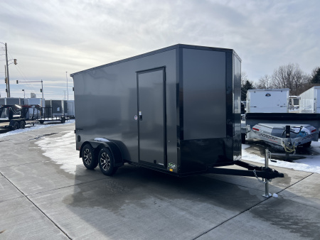 New NEW 2026 Formula 7x14 +V Traverse, 7’ TALL 80.5” Rear door open height BLACKOUT EDITION Rear Ramp Enclosed Cargo Trailer
