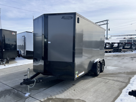 New NEW 2026 Formula 7x14 +V Traverse, 7’ TALL 80.5” Rear door open height BLACKOUT EDITION Rear Ramp Enclosed Cargo Trailer