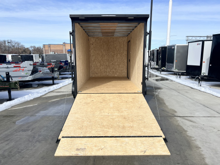 New NEW 2026 Formula 7x14 +V Traverse, 7’ TALL 80.5” Rear door open height BLACKOUT EDITION Rear Ramp Enclosed Cargo Trailer