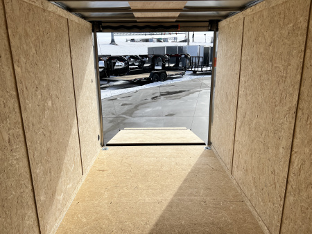 New NEW 2026 Formula 7x14 +V Traverse, 7’ TALL 80.5” Rear door open height BLACKOUT EDITION Rear Ramp Enclosed Cargo Trailer