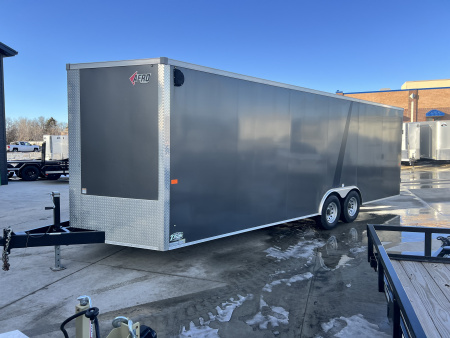 Used USED 2020 AERO 8.5x24 + 2’V, 7’ TALL, WHITE Interior, QUALITY Enclosed Rear Ramp Car Hauler Cargo Trailer
