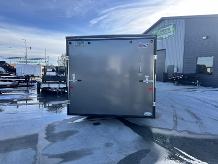 Used USED 2020 AERO 8.5x24 + 2’V, 7’ TALL, WHITE Interior, QUALITY Enclosed Rear Ramp Car Hauler Cargo Trailer
