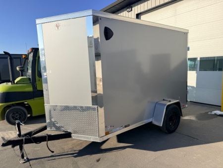 New 2026 Cross Silver 6'x10' 3k Alpha Flat Top V-Nose Enclosed Cargo Trailer