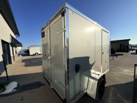 New 2026 Cross Silver 6'x10' 3k Alpha Flat Top V-Nose Enclosed Cargo Trailer