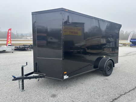 New 2026 6X12 SINGLE AXLE ENCLOSED TRAILER WITH REAR SPOILER