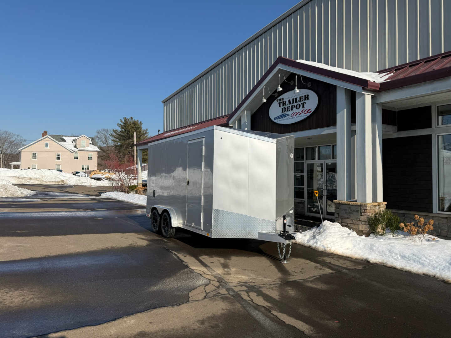 New ATC 7'6"' x 14' + 2' V-Nose Enclosed Cargo Trailer with Ramp Door 7.7K