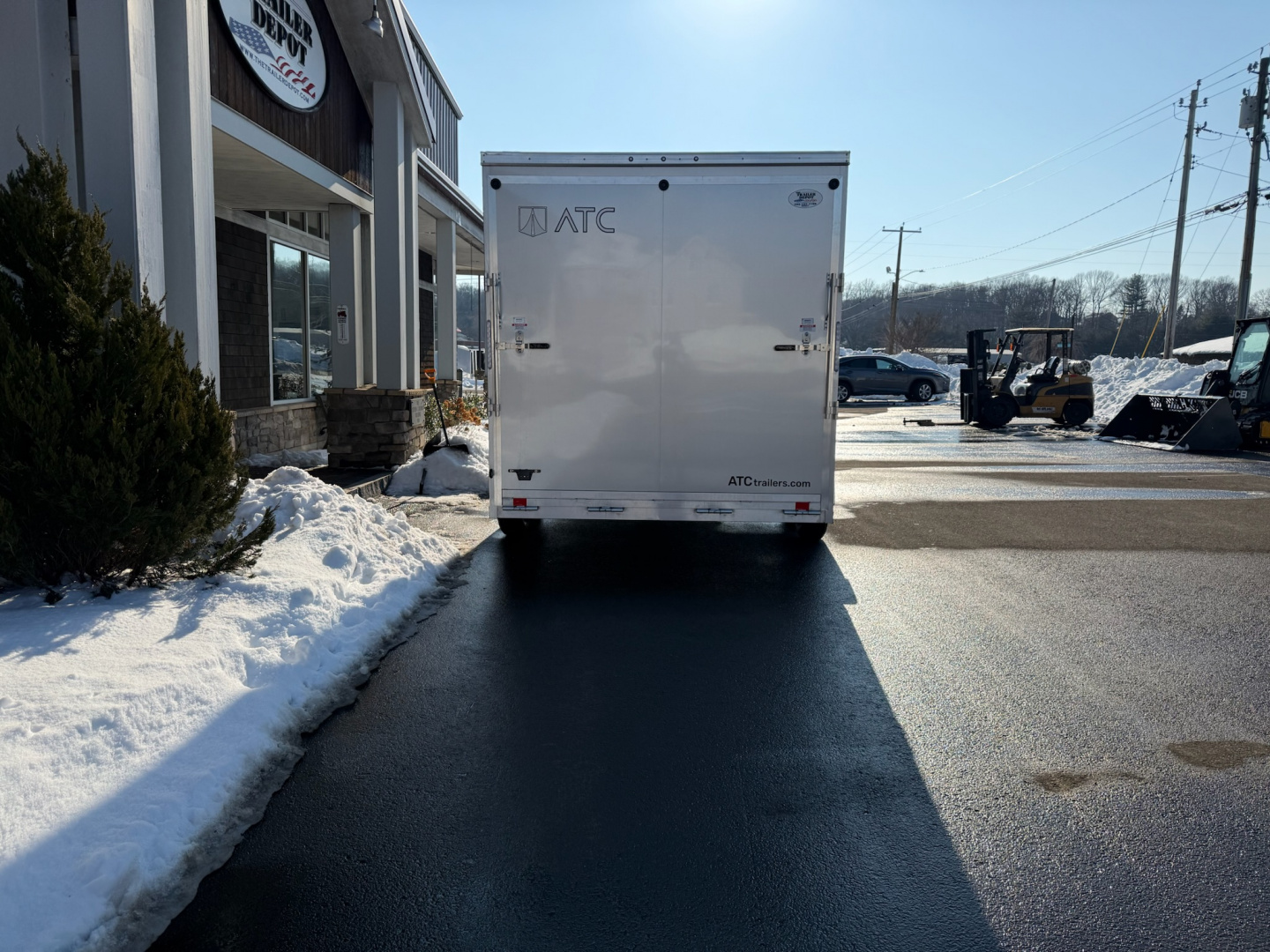 New ATC 7'6"' x 14' + 2' V-Nose Enclosed Cargo Trailer with Ramp Door 7.7K