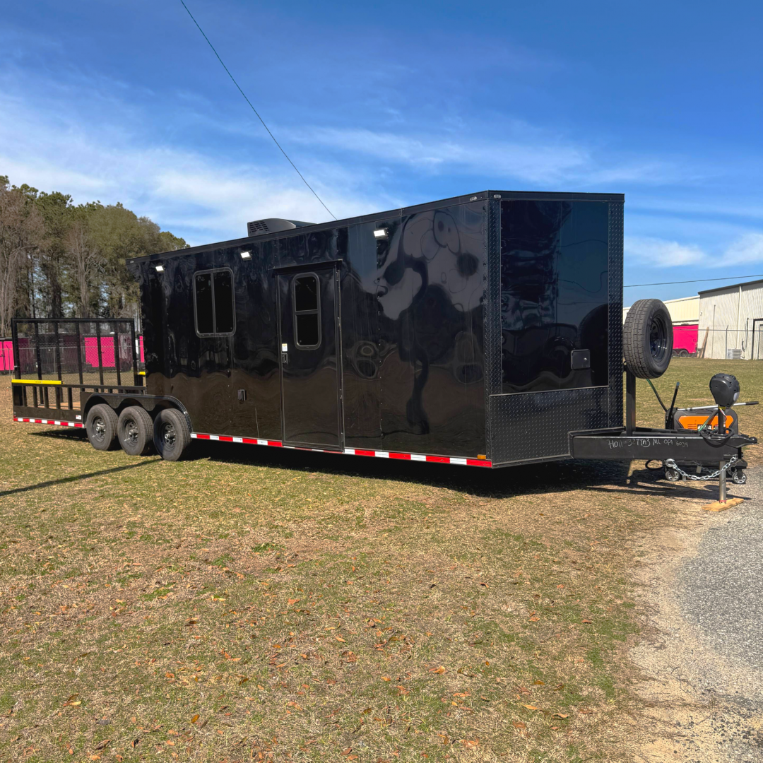 New 8.5X32TTA3 Black Hybrid Porch Trailer