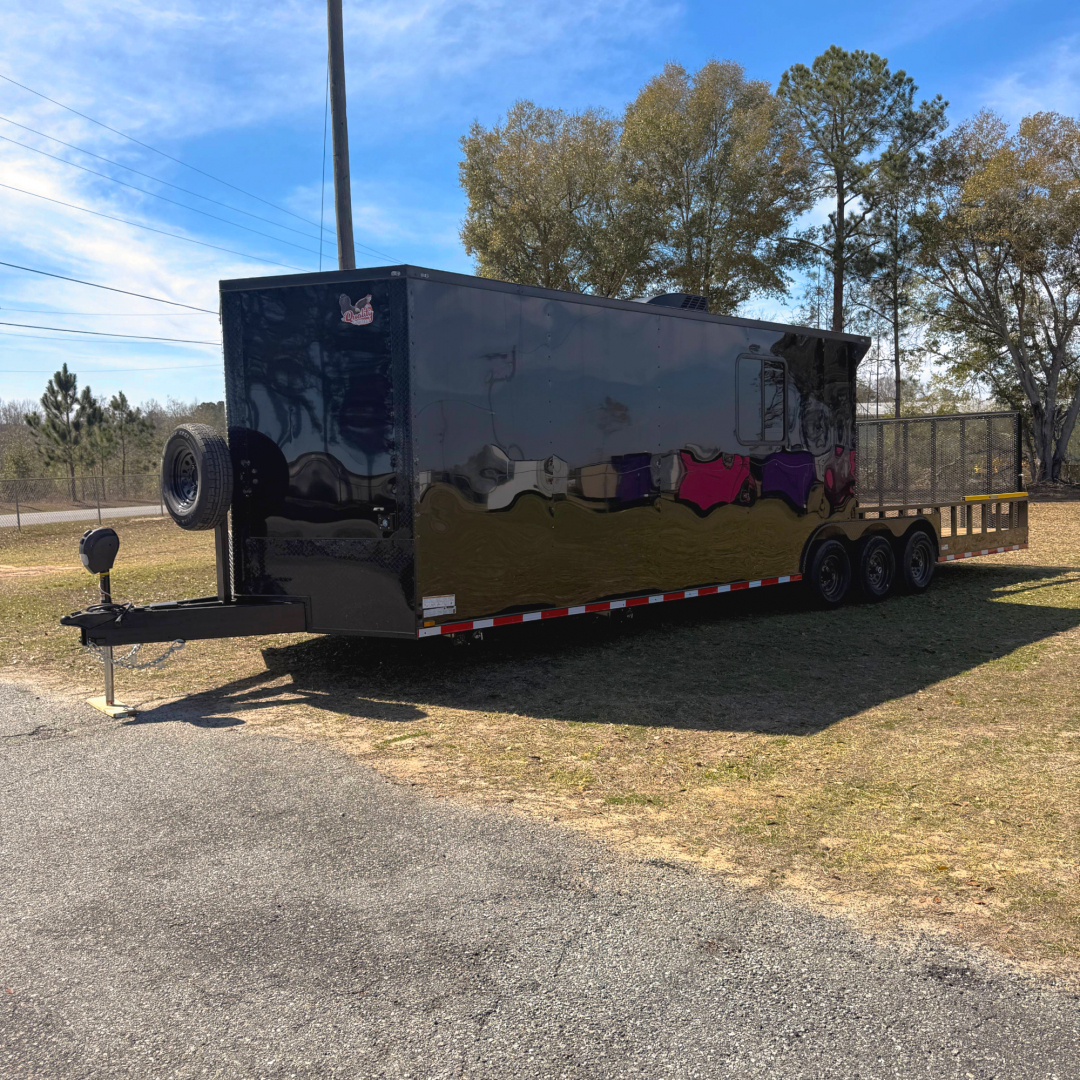 New 8.5X32TTA3 Black Hybrid Porch Trailer