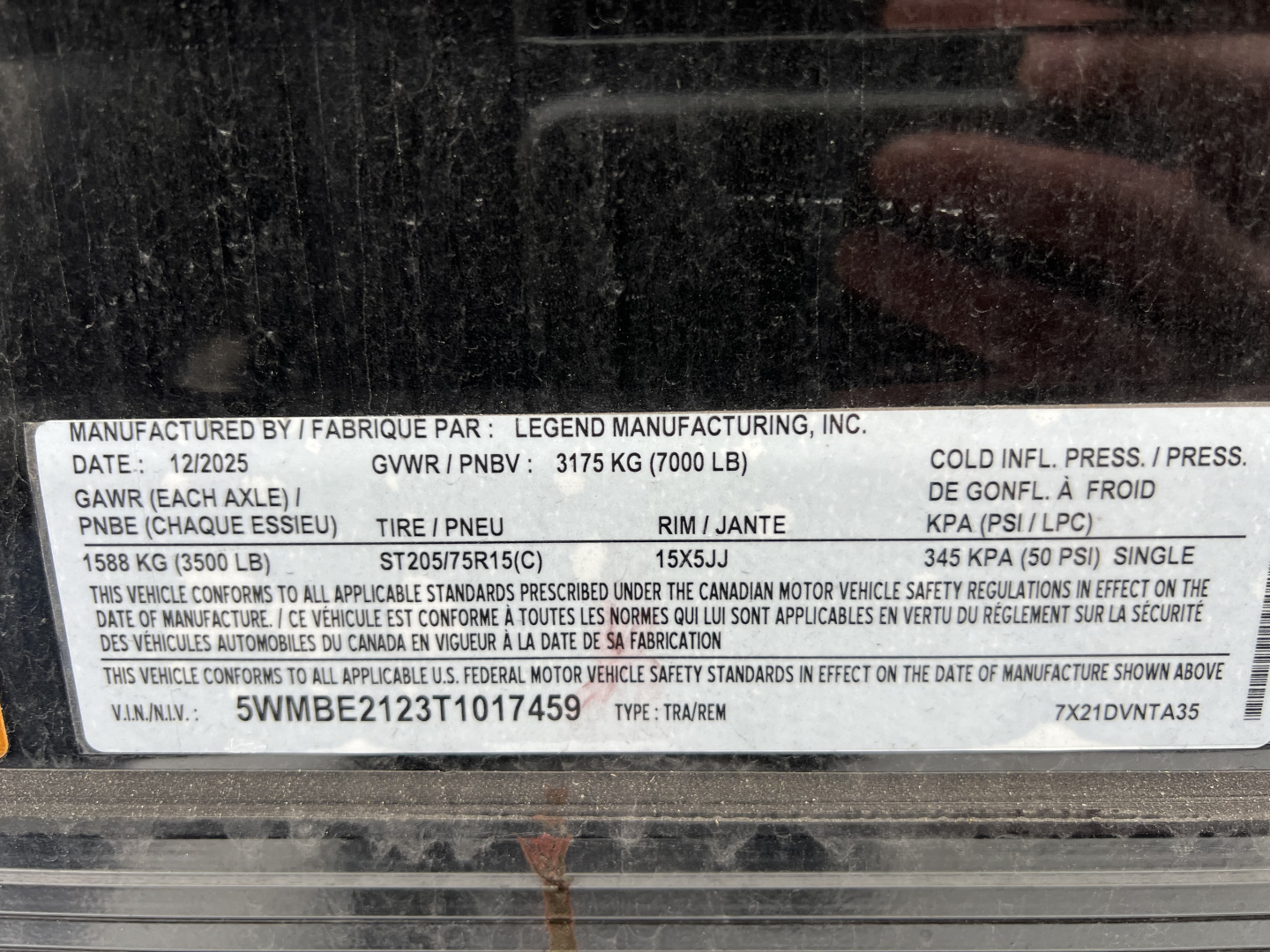 New 2025 Legend Trailers DVN 7X18 7K RAMP DOOR Cargo / Enclosed Trailer