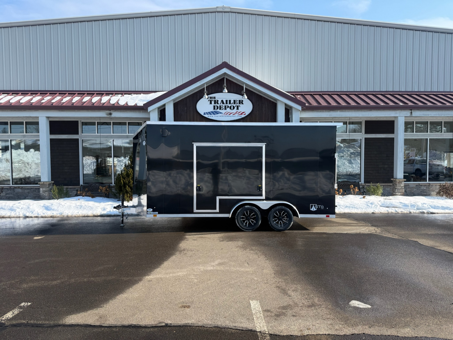 New ATC 7'6"' x 16' + 2' V-Nose Enclosed Cargo Trailer with Ramp Door 7.7K