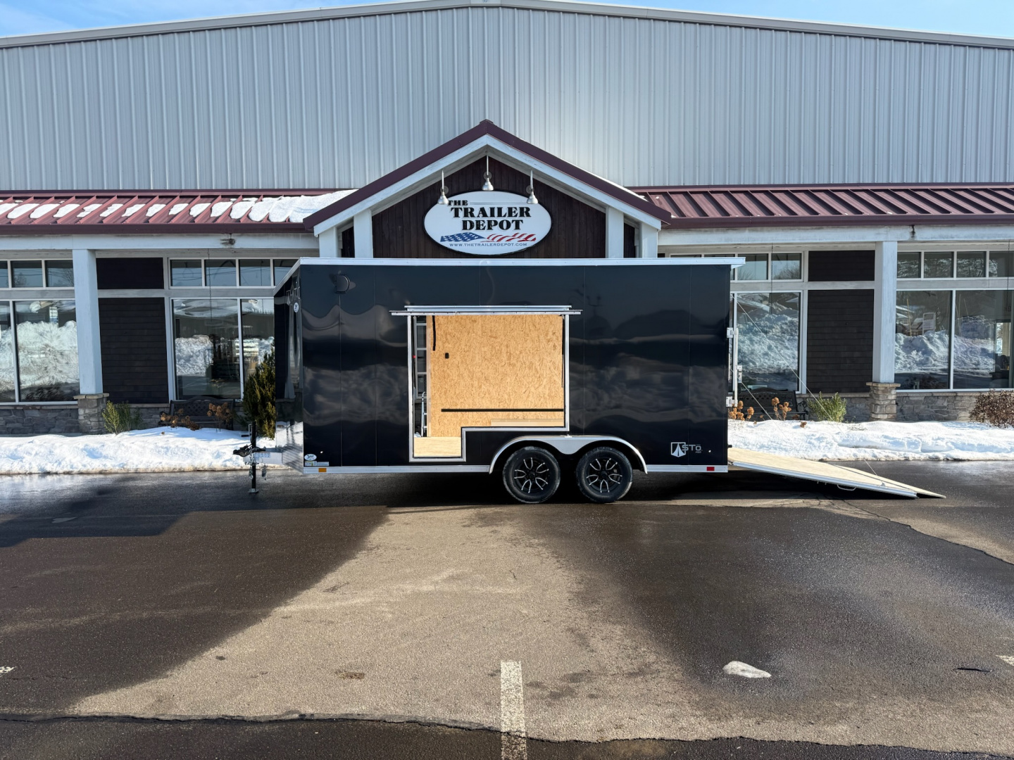 New ATC 7'6"' x 16' + 2' V-Nose Enclosed Cargo Trailer with Ramp Door 7.7K