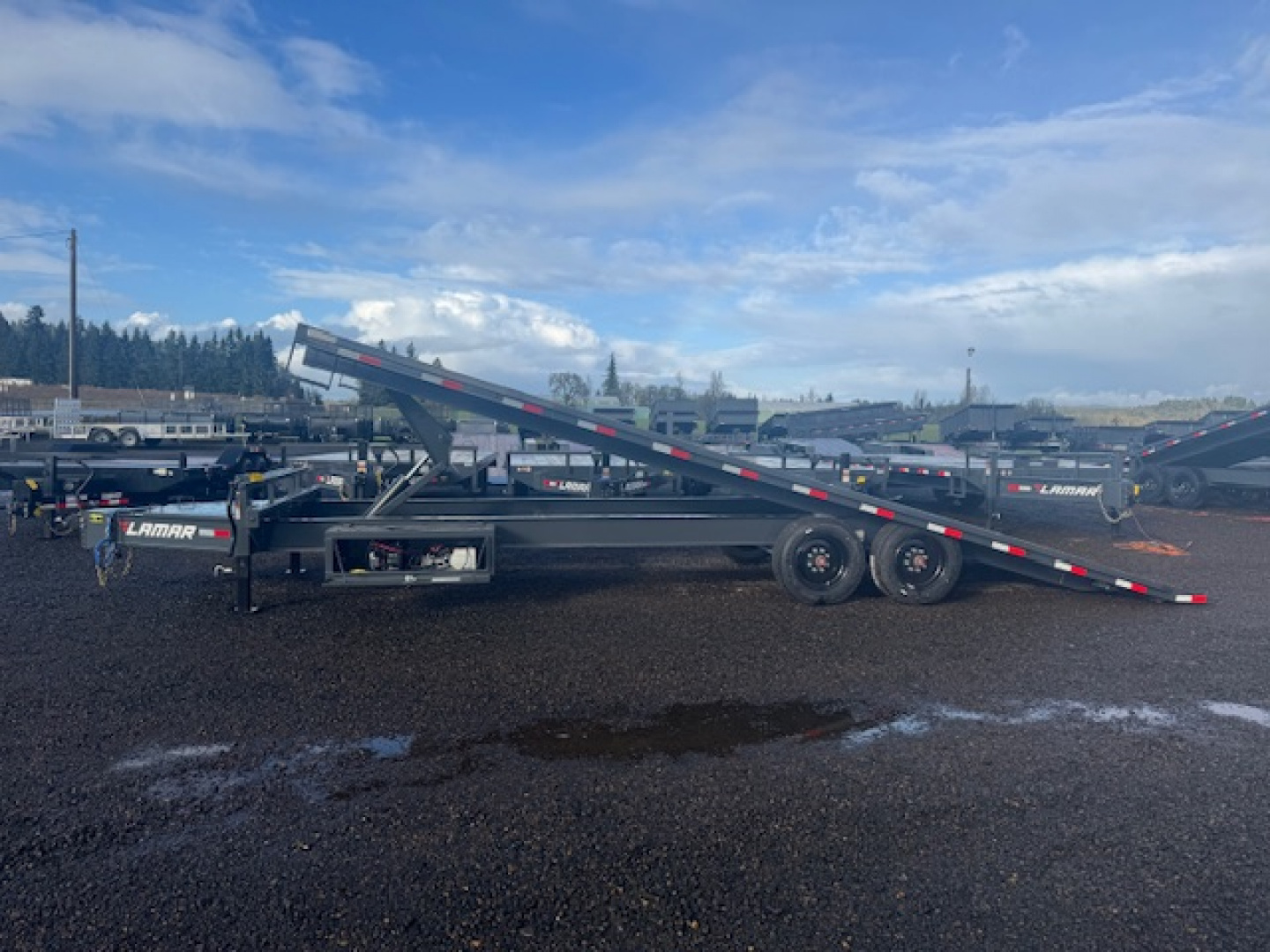 New 2026 LAMAR TRAILERS FA 102x26 21K FULL POWER Tilt Trailer