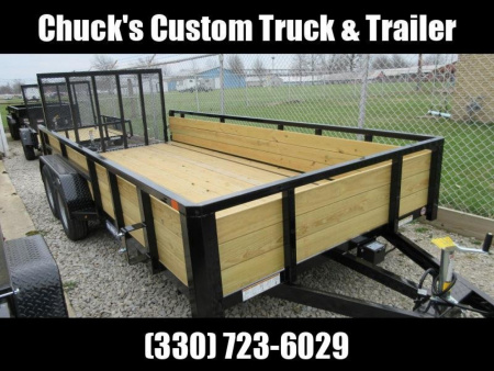 New 2026 Sure-Trac 7 x 16 Tube Top Three Board Trailer 7K Tandem Utility Trailer