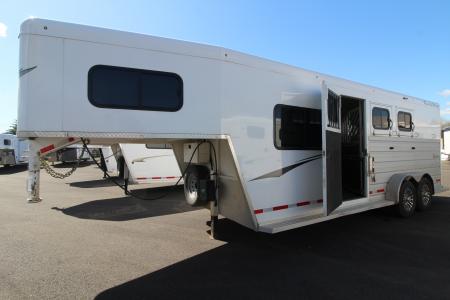 Used 2024 Trails West Sierra 5x5 Comfort pkg. 3 Horse Trailer - Side Tack