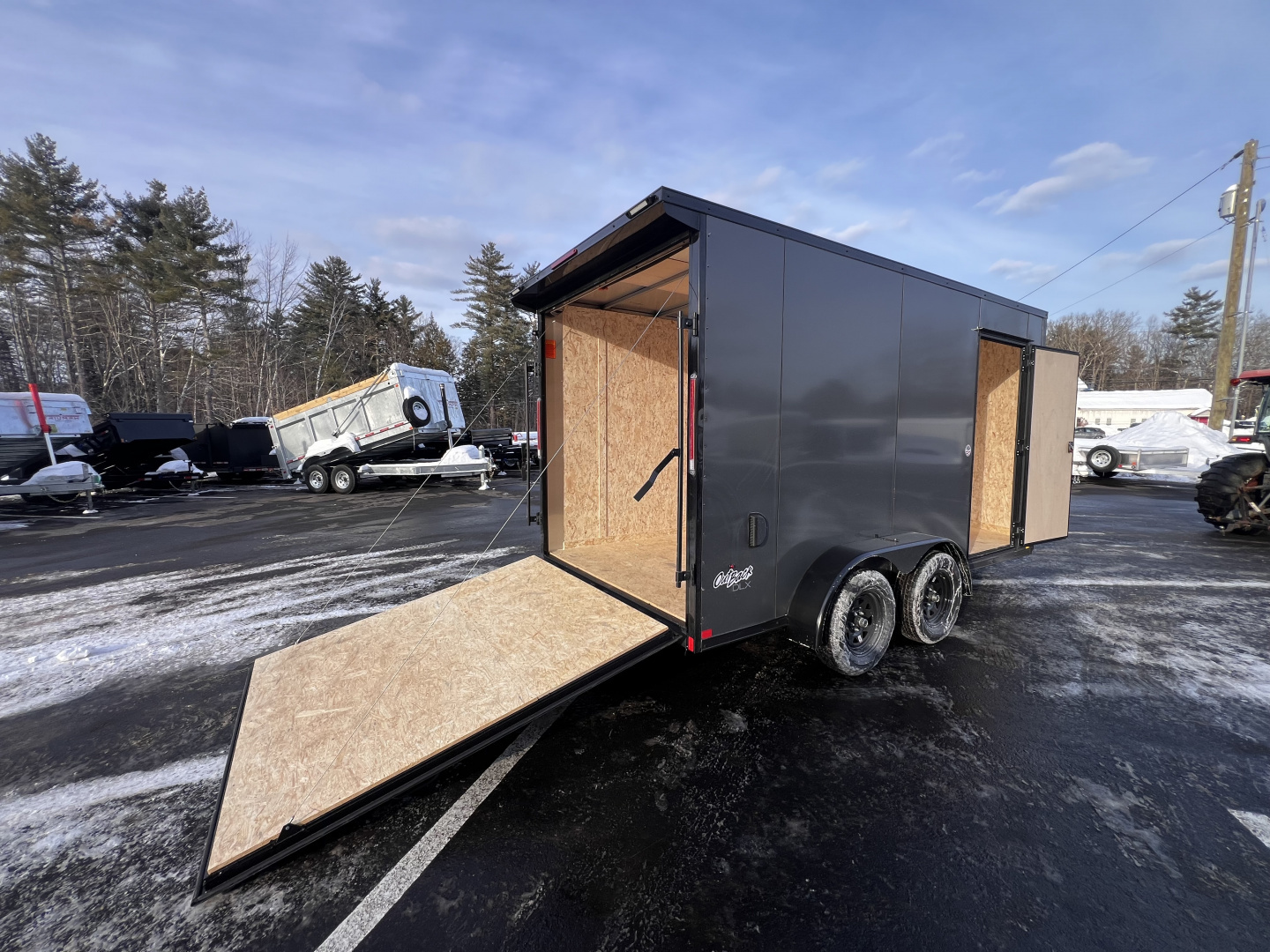 New 2026 Pace American 7x14 + 2ft V nose/ Rear Spoiler/ Polycore / Blackout - 7000GVW