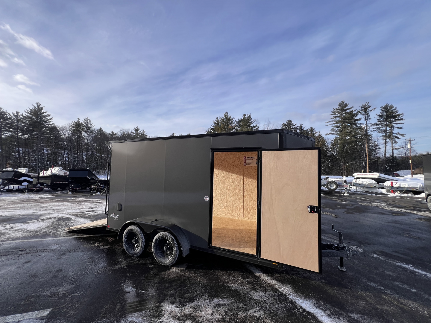 New 2026 Pace American 7x14 + 2ft V nose/ Rear Spoiler/ Polycore / Blackout - 7000GVW