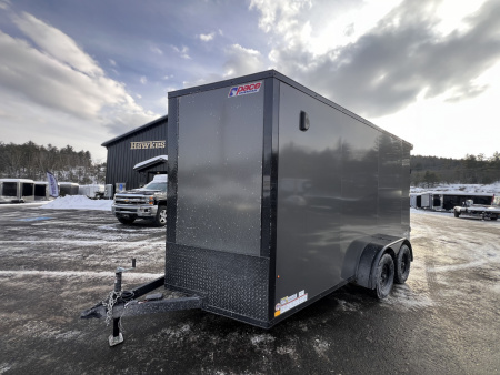 New 2026 Pace American 7x14 + 2ft V nose/ Rear Spoiler/ Polycore / Blackout - 7000GVW