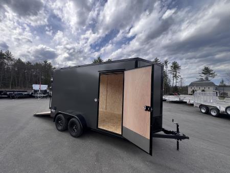 New 2026 Pace American 7x14 + 2ft V nose/ Rear Spoiler/ Polycore / Blackout - 7000GVW