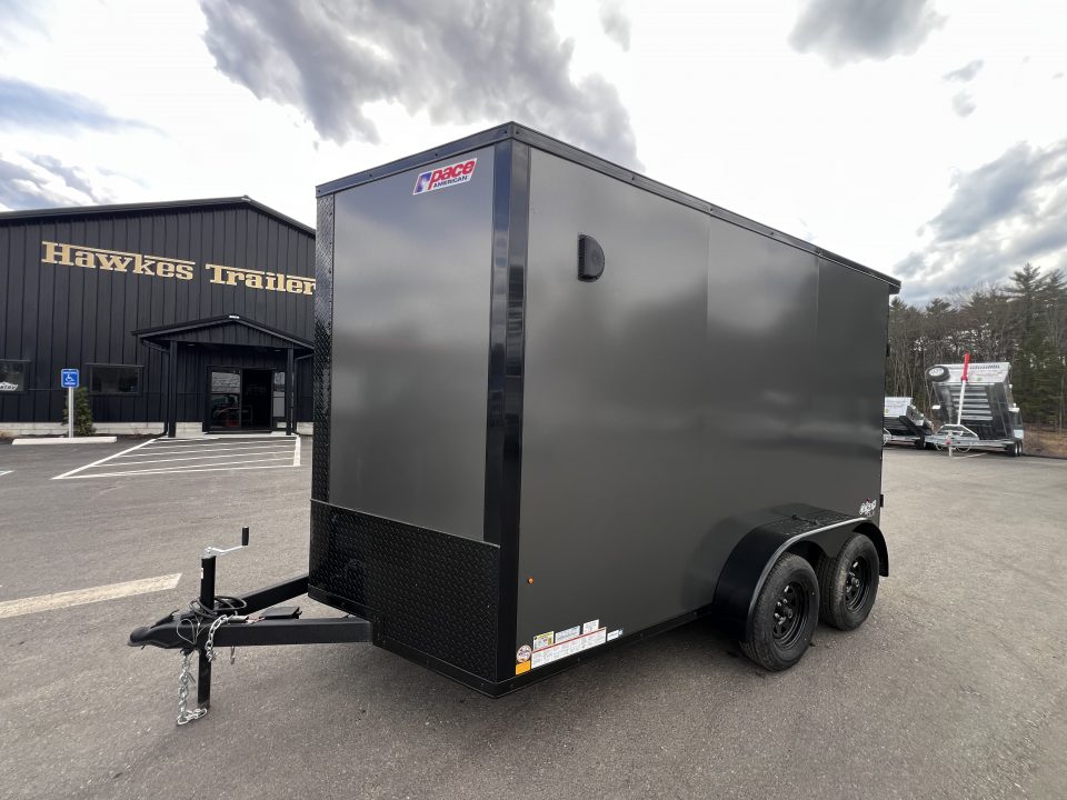 New 2026 Pace American 7x12 + 2ft V nose/ Rear Spoiler/ Polycore / Blackout - 7000GVW