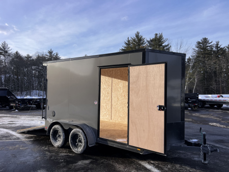 New 2026 Pace American 7x12 + 2ft V nose/ Rear Spoiler/ Polycore / Blackout - 7000GVW