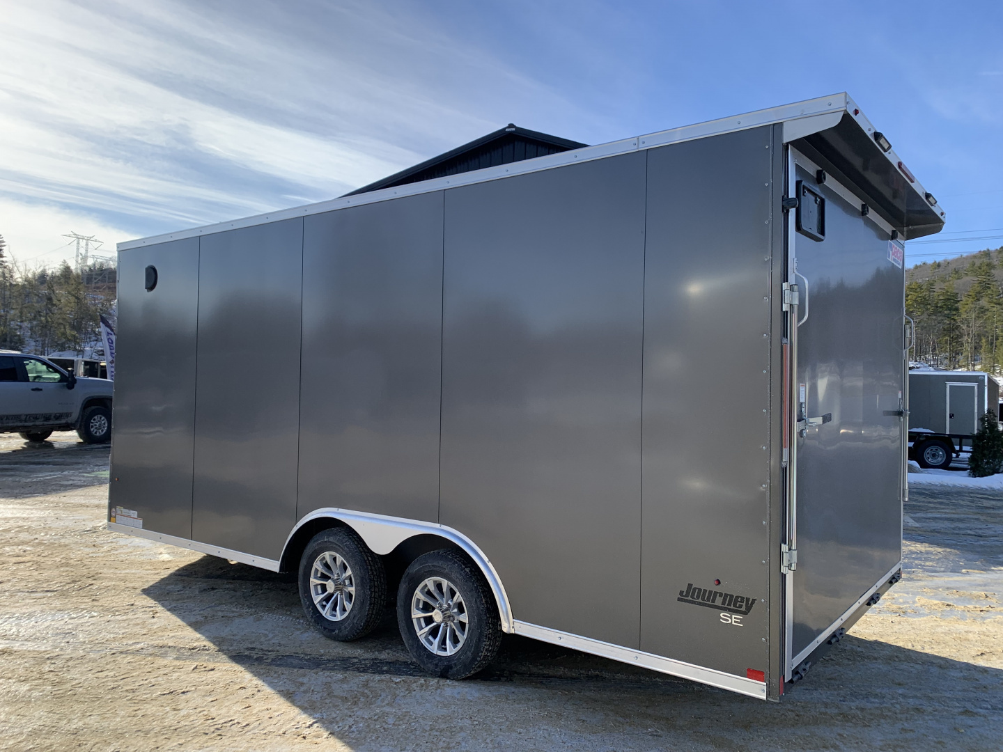 New 2026 Pace American 8.5x16 + 2ft V nose/ Rear Spoiler/ Journey SE / 7' Int. / 16" oc construction - 7000GVW