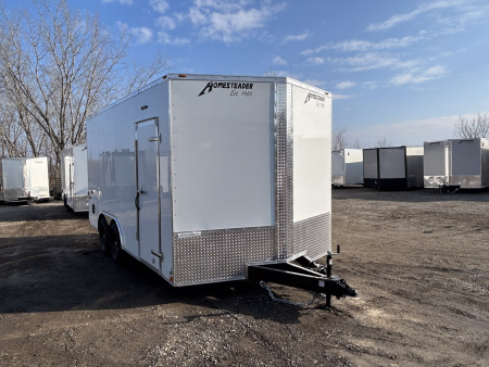 New 2025 Homesteader Trailer 8 FT 6 IN X 16 FT INTREPID HD ENCLOSED CARGO TRAILER WITH RAMP DOOR 7 FT INTERIOR