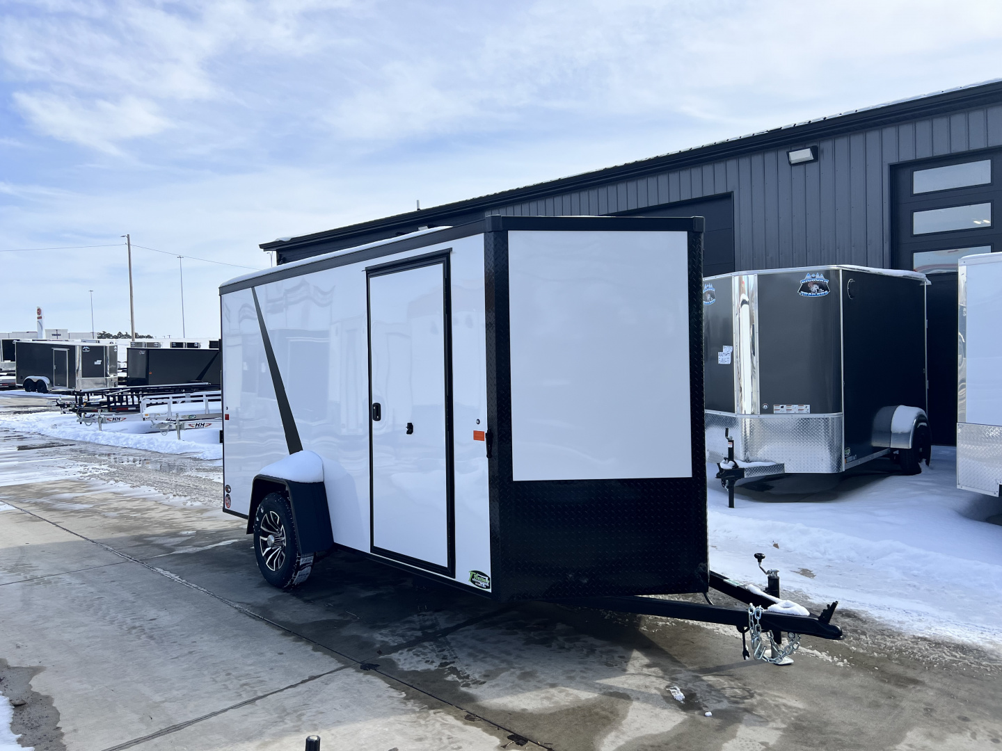 New NEW 2026 AERO 6x12 +2V BLACKOUT Edition, White Interior, QUALITY Enclosed Rear Ramp Cargo Trailer
