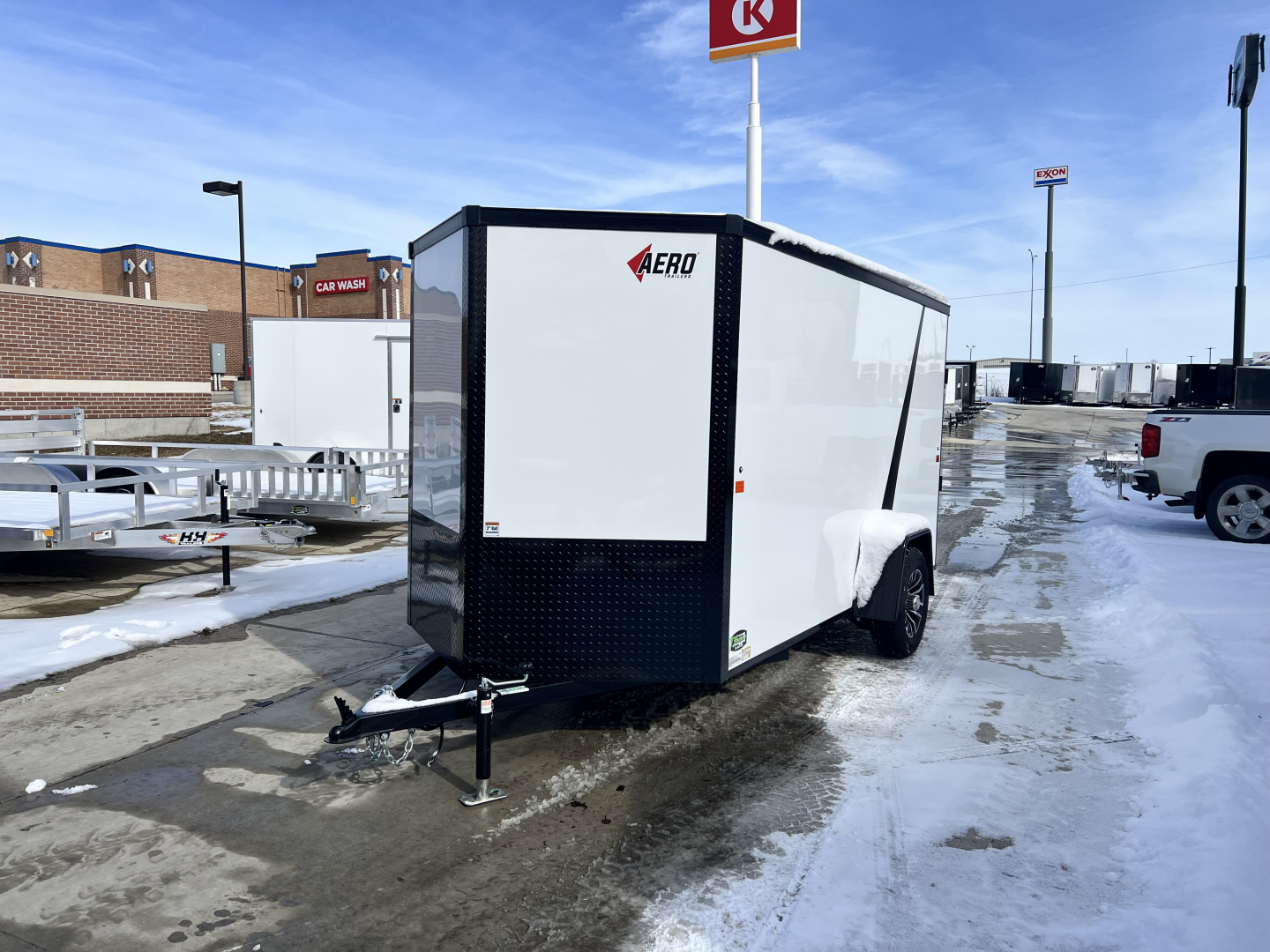 New NEW 2026 AERO 6x12 +2V BLACKOUT Edition, White Interior, QUALITY Enclosed Rear Ramp Cargo Trailer