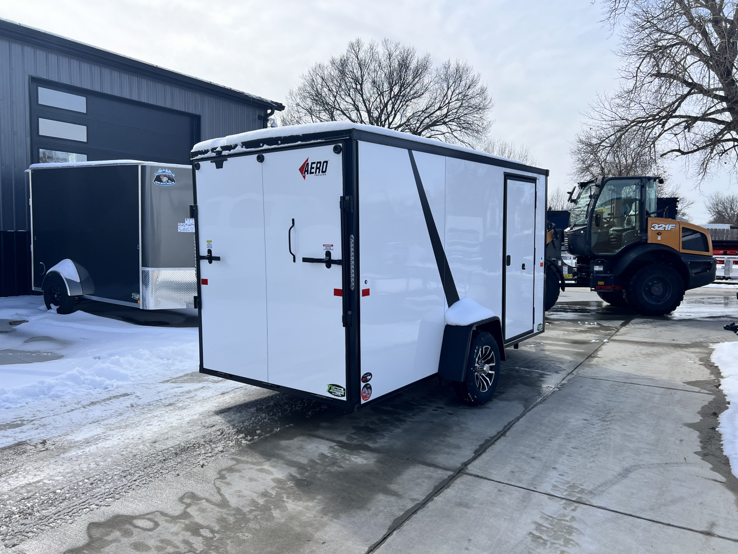 New NEW 2026 AERO 6x12 +2V BLACKOUT Edition, White Interior, QUALITY Enclosed Rear Ramp Cargo Trailer