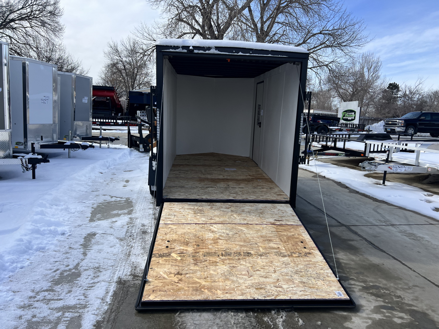 New NEW 2026 AERO 6x12 +2V BLACKOUT Edition, White Interior, QUALITY Enclosed Rear Ramp Cargo Trailer