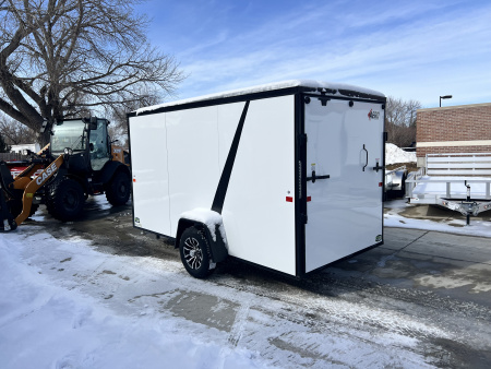 New NEW 2026 AERO 6x12 +2V BLACKOUT Edition, White Interior, QUALITY Enclosed Rear Ramp Cargo Trailer