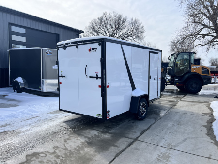 New NEW 2026 AERO 6x12 +2V BLACKOUT Edition, White Interior, QUALITY Enclosed Rear Ramp Cargo Trailer
