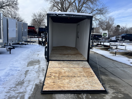 New NEW 2026 AERO 6x12 +2V BLACKOUT Edition, White Interior, QUALITY Enclosed Rear Ramp Cargo Trailer