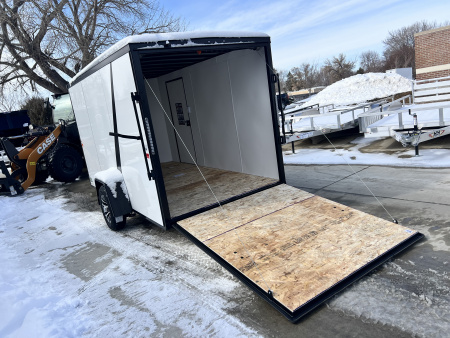 New NEW 2026 AERO 6x12 +2V BLACKOUT Edition, White Interior, QUALITY Enclosed Rear Ramp Cargo Trailer