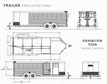 New 2026 Exiss 6 Pen 7x16 Exhibitor Trailer